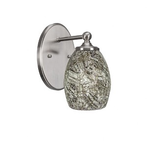 Toltec Lighting Capri 1 - Light Sconce in  Brushed Nickel with 5" Natural Fusion Shade - 1 of 1