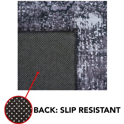 Tucson Donovan Black/Grey 8' x 10' Synthetic Washable Rug