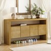 Modern Storage Cabinet with Doors and Open Shelf, Natural Wood Finish Sideboard Console for Living Room, Entryway or Hallway-Maison Boucle - 2 of 4