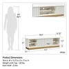 GDFStudio Hilton Modern Scalloped TV Stand for TVs up to 65" with Gold Base and Sliding Doors - 3 of 4