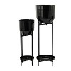 Olivia & May 2pc Modern Metal Planter Pots - 3 of 4