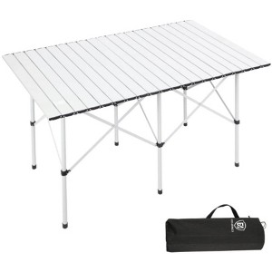 EVER ADVANCED 45.9"L x 29.1"W Folding Camping Table with Aluminum Roll Top Reinforced Stable Leg - 1 of 4