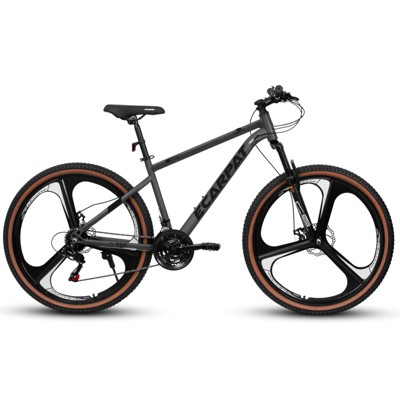 VisioGear 27.5 Inch Mountain Bike, 21 Speed Road Bicycle for Men and Women, Adult Faster Racing Bike, Gray, 70"*27.1"*39.9"