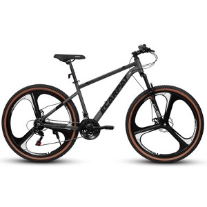 VisioGear 27.5 Inch Mountain Bike, 21 Speed Road Bicycle for Men and Women, Adult Faster Racing Bike, Gray, 70"*27.1"*39.9" - 1 of 4