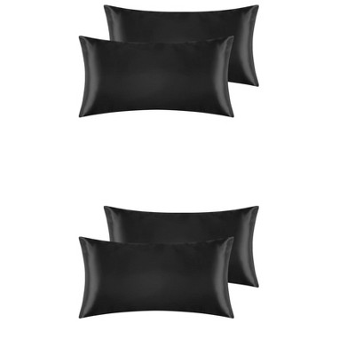 Unique Bargains Satin Breathable Envelope Closure Pillowcase Cover 4 Pcs