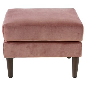 Pillowtop Ottoman in Regal Mahogany Rose - Skyline Furniture , Regal Brown Pink