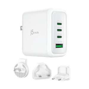 j5create 70W GaN USB-C® 4-Port Charger with changeable AC plugs - 1 of 4