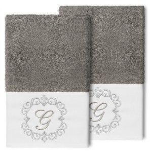 Linum Home Textiles 100% Turkish Cotton MONICA 2PC Embellished Hand Towel Set - 1 of 1