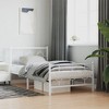vidaXL White Metal Bed Frame - Single Bed, 39.4"x78.7" with Headboard/Footboard - 3 of 4