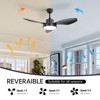 47 Inch Ceiling Fans with Lights and Remote 6-Speeds Noiseless Reversible DC Motor, 3CCT, ABS Blades Ceiling Fan for Outdoor Indoor Farmhouse Patio - 3 of 4