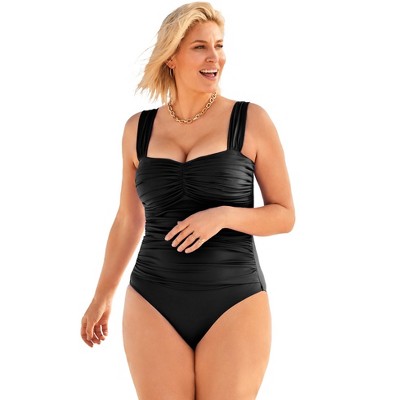 Swimsuits for All Women's Shirred Sweetheart One Piece Swimsuit (Plus Sizes Available)