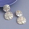 SOHI Women's Silver Dented Drop Earrings - 2 of 3