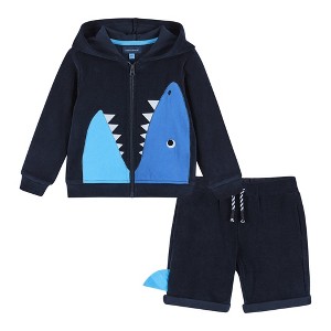 Andy & Evan  Toddler Boys French Terry Hoodie & Shorts Set - 1 of 4