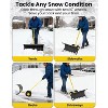 Snow Pusher Shovel with Wheels, Adjustable Ergonomic T-Handle Snow Plow for Driveway, Heavy Duty Wheeled Rolling Shovels with Angeled Blade - 2 of 4