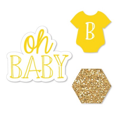 Big Dot of Happiness Baby Neutral - DIY Shaped Baby Shower Party Cut-Outs - 24 Count