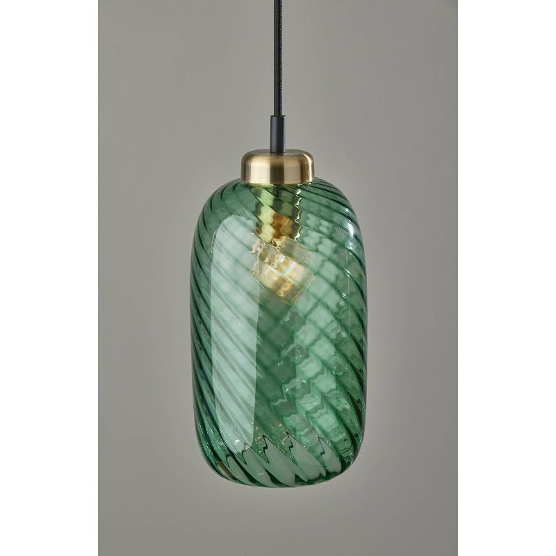 Derrick Pendant Black with Brass Accents - Adesso, 3 of 4