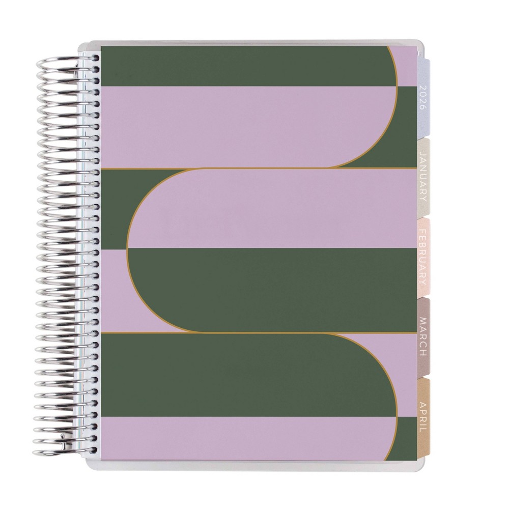 erin condren Coiled 12 Months January December 2026 Life Planner 7"x9" Earthy Geometric Waves