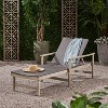 Gulches Wood and Wicker Gray Patio Chaise Lounges - Adjustable Recliners with Armrests - 2 of 4