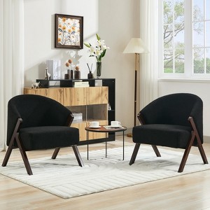 COZONY Mid Century Modern Accent Chair, Upholstered Armchair with Wood Frame for Living Room and Bedroom - 1 of 4