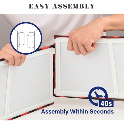 Large Plaid Canvas Square Christmas Tree Skirt Collar