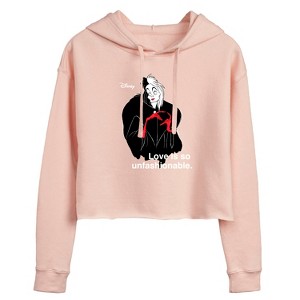 Women's - Disney Villains - Cruella De Vil Love Unfasionable Cropped Graphic Hoodie - 1 of 3
