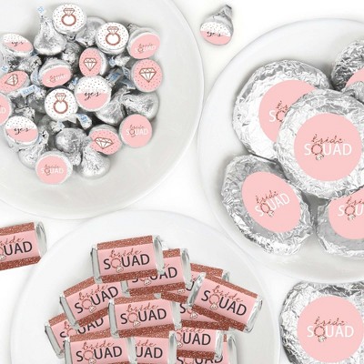 Big Dot of Happiness Bride Squad - Rose Gold Bridal Shower or Bachelorette Party Candy Favor Sticker Kit - 304 Pieces