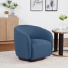 SEYNAR Modern Glam Boucle Fabric Round 360 Degree Swivel Barrel Chair Set of 2 - 2 of 4