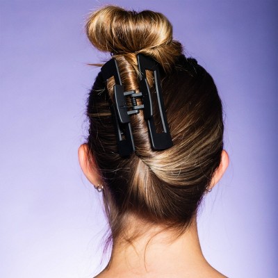 Gimme Beauty Rectangle Claw Clip - Black/Tortoise - 2pc - image 3