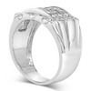 Silver 1/4 Cttw Diamond Three Row Channel Band Ring - 4 of 4