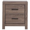 Gulches Brantford 2-Drawer Nightstand with Natural Wood Grain, Matte Dark Bronze Handles, Modern Rectangular Design - 4 of 4