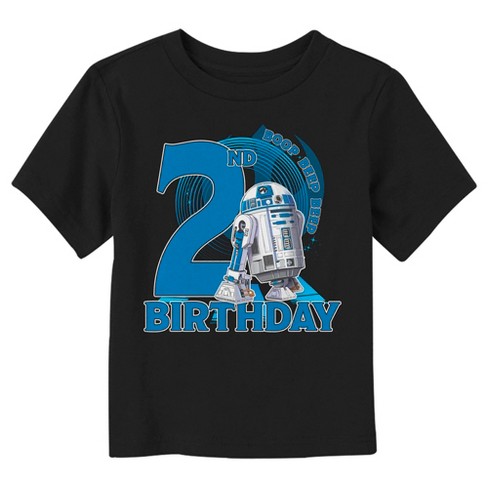 Toddler's Star Wars 2nd Birthday With R2-D2 T-Shirt - Black - 2T