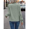 Women's Frill Mock Neck Flounce Long Sleeve Blouse Crew Neck Shirt Top - 3 of 3