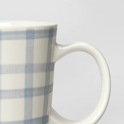 16oz Stoneware Mug Blue Plaid - Threshold&#8482;_1