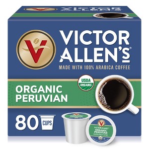 Victor Allen's Coffee Organic Peruvian, Medium Roast, Single Serve Coffee Pods, 80ct - 1 of 4