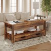 Hausource 47.2" Lift Top Coffee Table with Storage Drawers, Hidden Compartment - 2 of 4