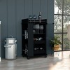 NicBex Rolling Kitchen Island Cart with 2-Side Shelves and 1 Glass Door Cabinet,Kitchen Island on Wheels with Storage,Island Table for Kitchen - 2 of 4