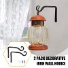LunaLulinlk 2 packs 5.6 inch Decorative Iron Wall Hooks Metal Lantern Bracket Hanger Indoor Outdoor - 3 of 4