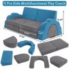 Nasitip 11pcs Modular Kids Play Couch,Sectional Sofa Floor Toddler Couch, Convertible Foam Floor Sofa,Blue/Gray - 3 of 4