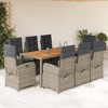 vidaXL Garden Dining Set Gray PE Rattan Large UV-resistant materials - 2 of 4