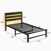 SEVOBAL Beds, Twin Size Platform Bed Frame with Headboard and Storage, Heavy Duty Metal Foundation, Black, 39.37"*12.4"*5.12" - 2 of 4