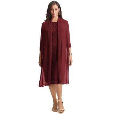 Jessica London Women's Plus Size 2-Piece Lace Jacket Dress