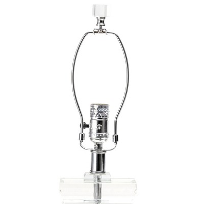Modern Clear Crystal Table Lamp with Cotton Shade