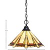 Toltec Lighting Any 1 - Light Pendant in  Matte Black with 16" Zion Art Glass Shade - 2 of 2