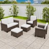 EAGLE PEAK Ocean Vista 5 piece Patio Variated Brown Wicker Conversation Set Dining Chairs & Loveseat - 2 of 4