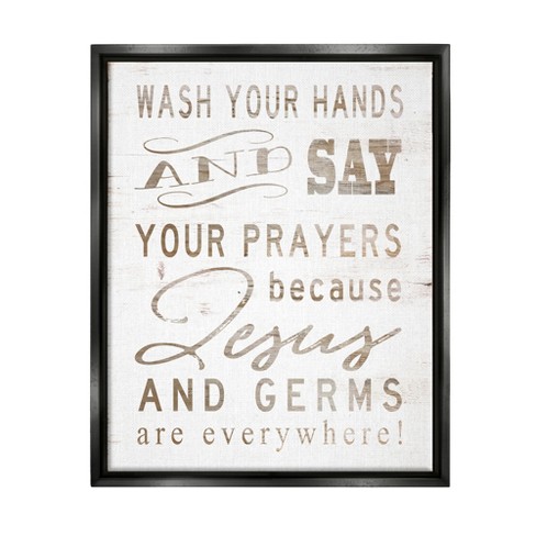 Stupell Industries White Wood Look Jesus And Germs Are Everywhere Wash ...