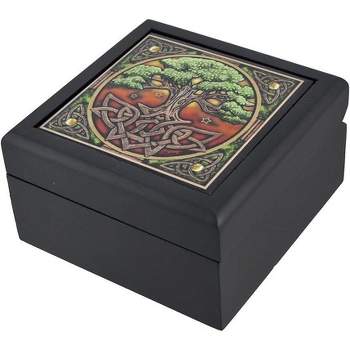 Pacific Trading Lisa Parker Celtic Tree of Life Art Tile Trinket Jewelry Keepsake Box