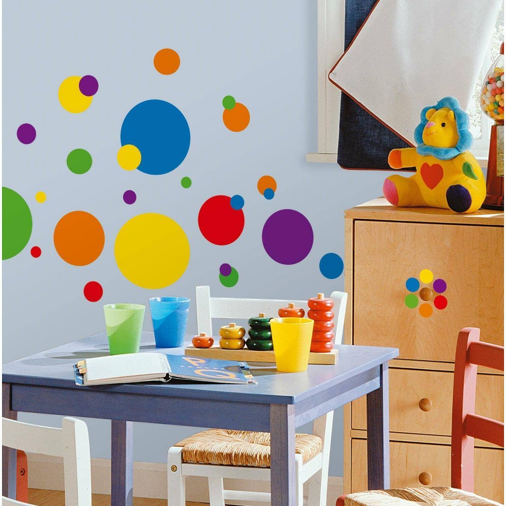 UPC 034878740164 product image for Just Dots Primary Peel and Stick Wall Decal - RoomMates: Vinyl Modern Decor, Sel | upcitemdb.com