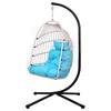 PAGED Swing Chair Outdoor, Outdoor Egg Hanging Chair with Stand, Patio Wicker Swing Egg Chair Indoor Swinging Chair - 4 of 4