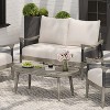 Christopher Knight Home Abell 2 Piece Outdoor Woven Rope Acacia Wood Upholstered Seating Set - 2 of 4