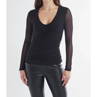 Women's Ruched Top - red haute